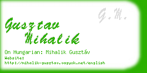 gusztav mihalik business card